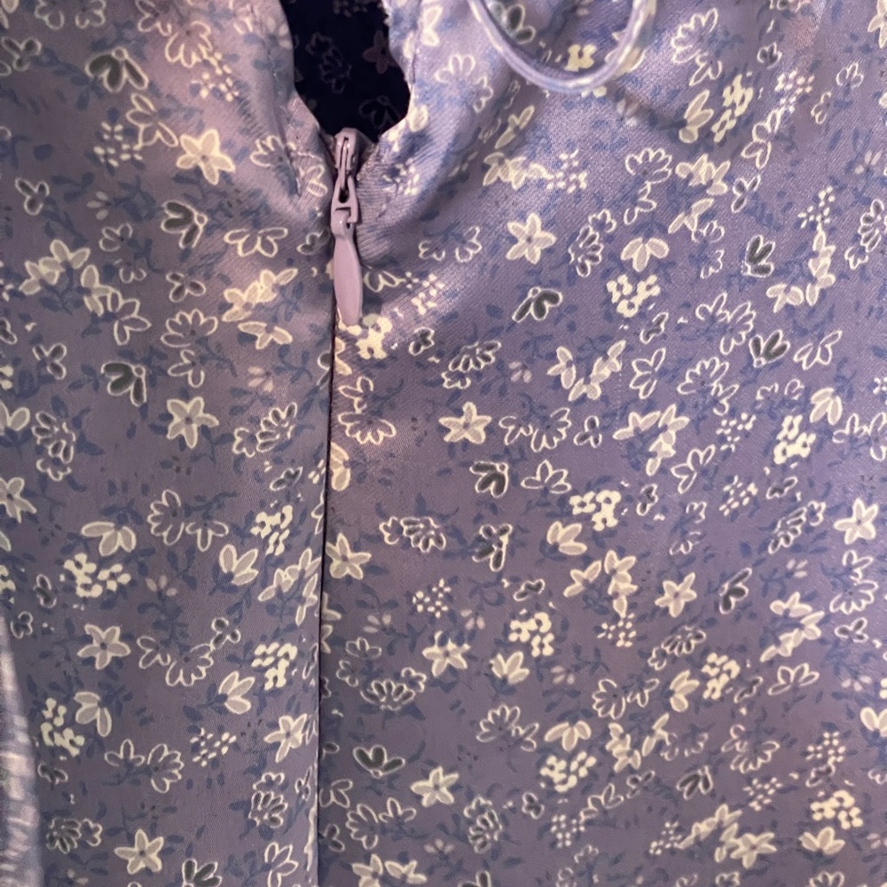 Zara Purple Lilac Floral Mini Dress Ruffle Cottagecore Milkmaid Coquette Small - Picture 8 of 12